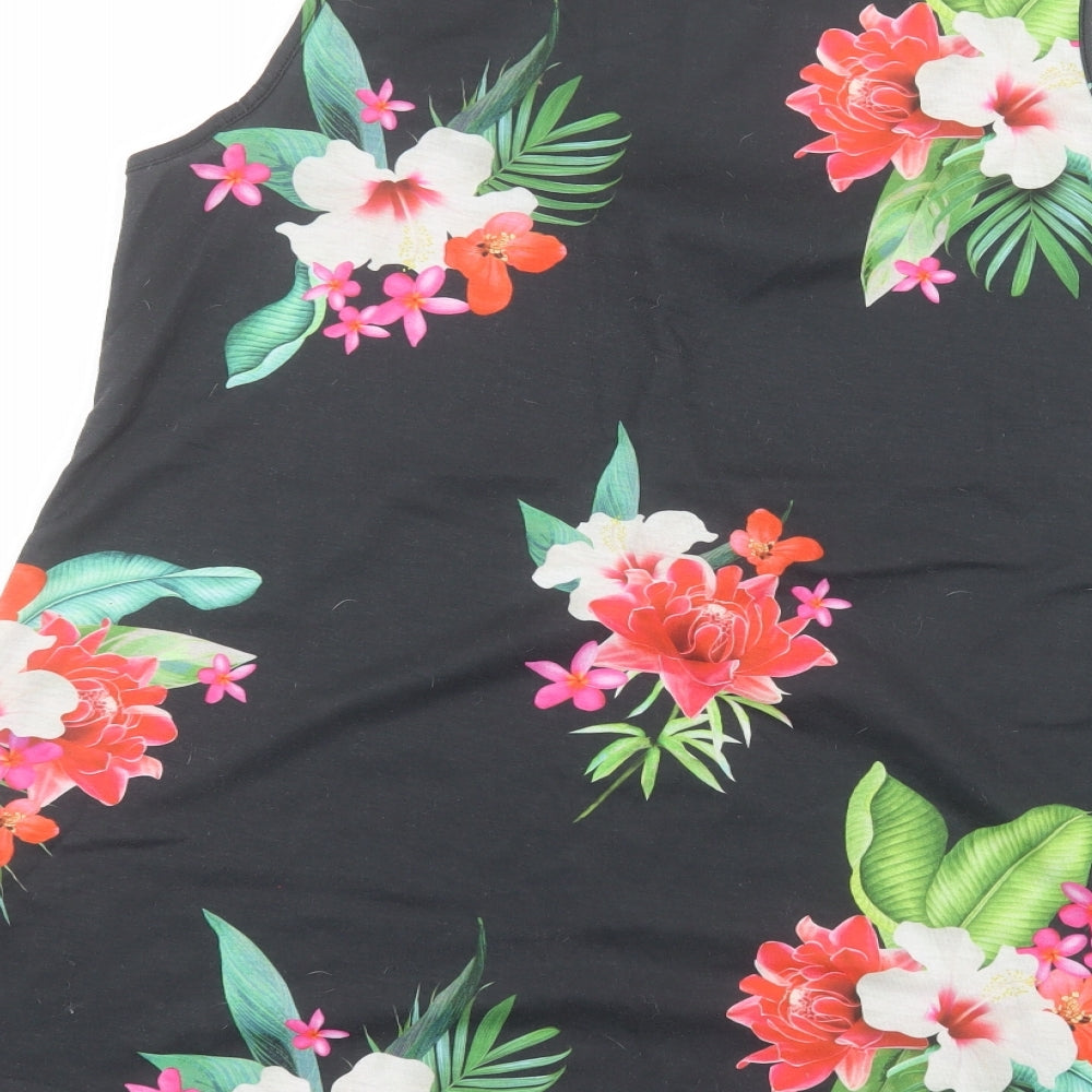 Capsule Womens Black Floral A-Line Size 16