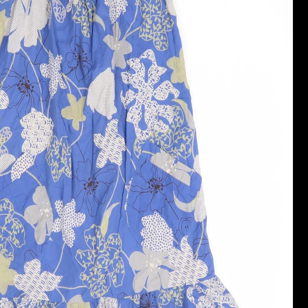 Atmosphere Womens Blue Floral Basic Blouse Size 8