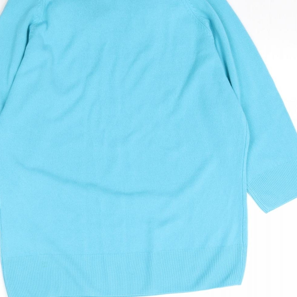 Marks & Spencer Womens Blue Knit Pullover Jumper Size 14