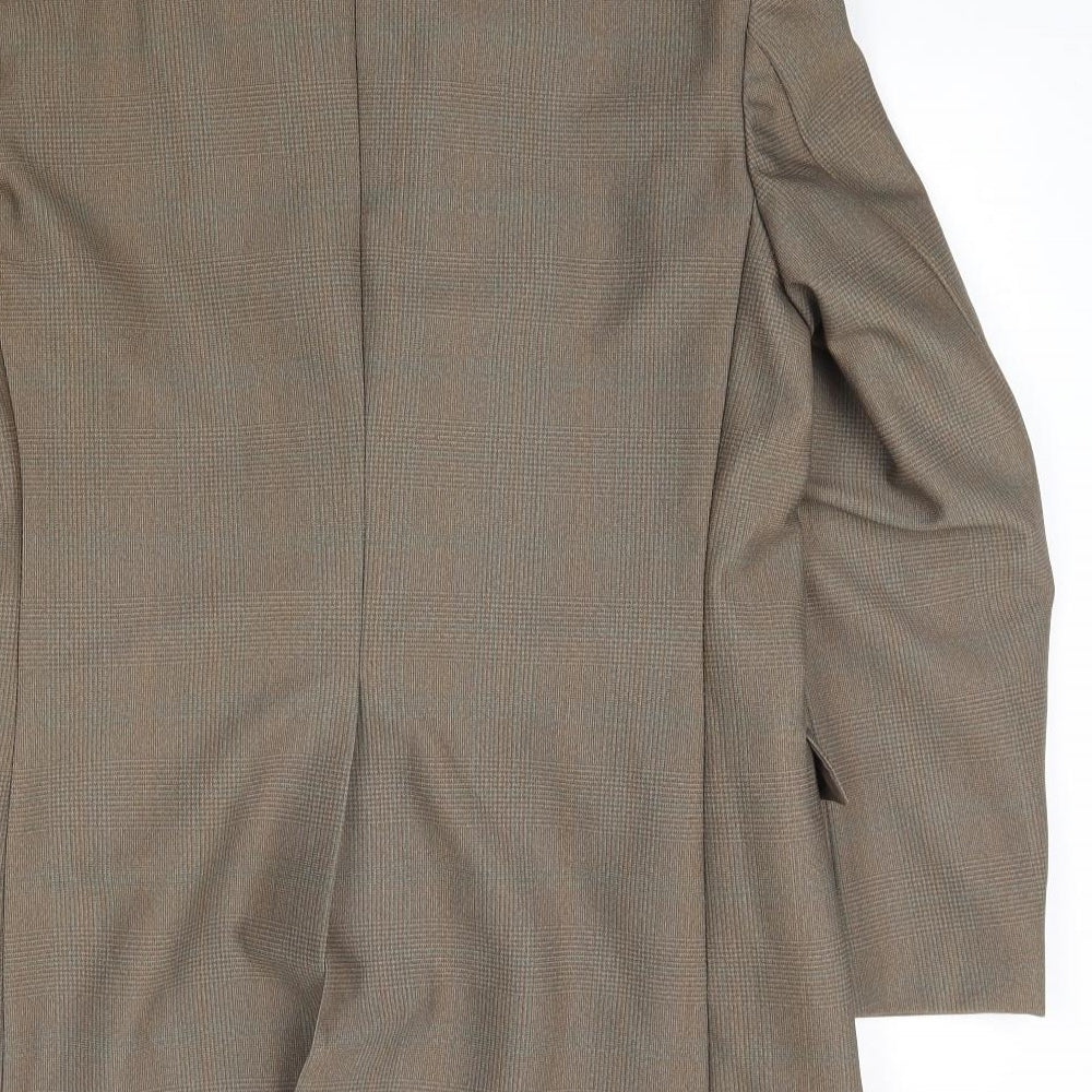 Terylene Mens Brown Plaid Jacket Blazer Size 40