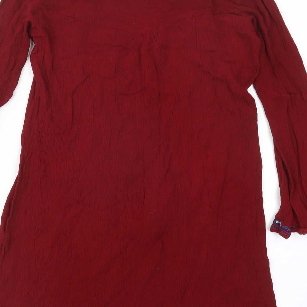 Kiss the Sky Womens Red Basic Blouse Size XS