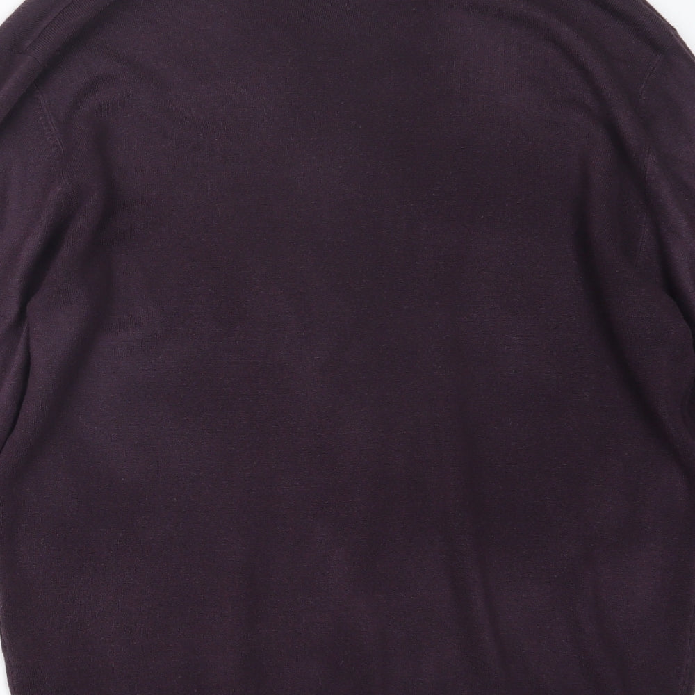 Debenhams Mens Purple Knit Pullover Jumper Size L