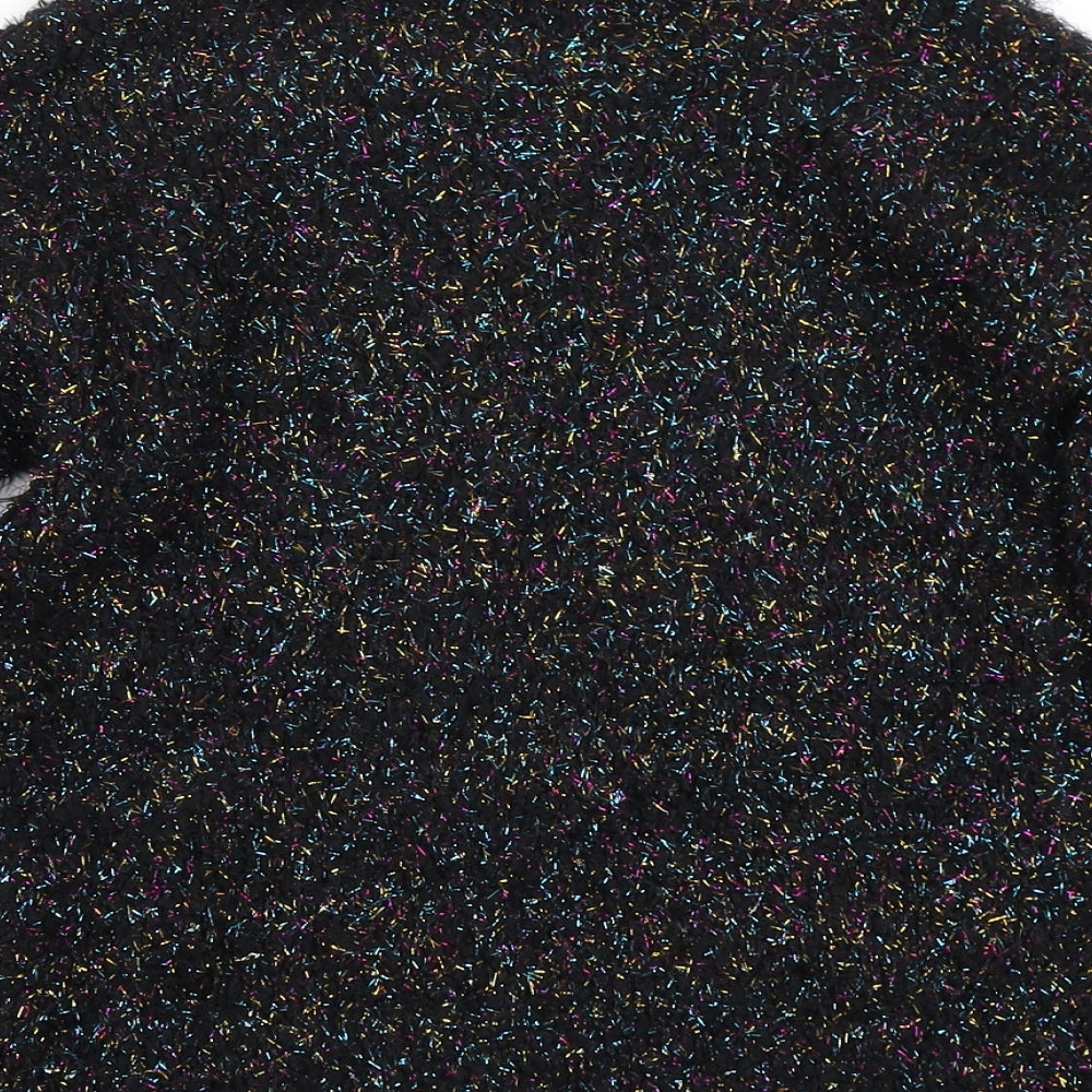 Matalan Girls Black Knit Pullover Jumper Size 10 Years