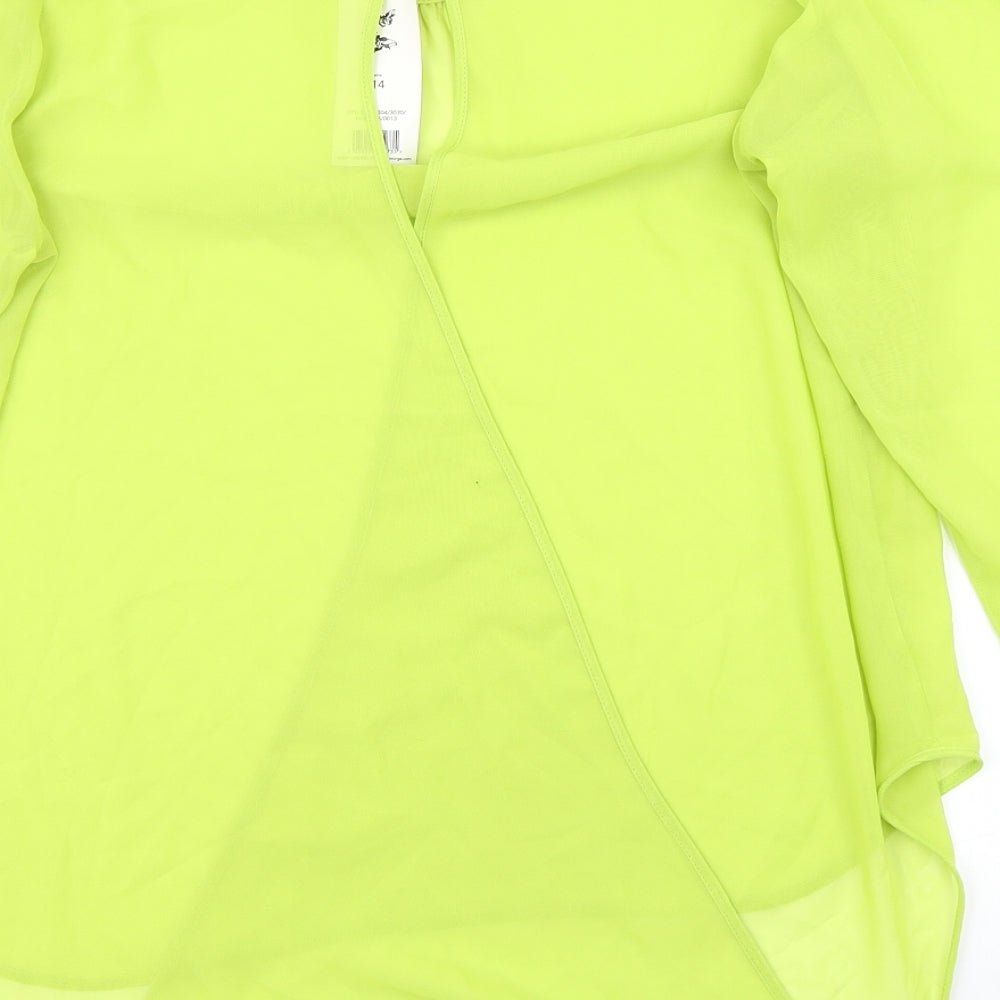 G21 Womens Green Basic Blouse Size 14