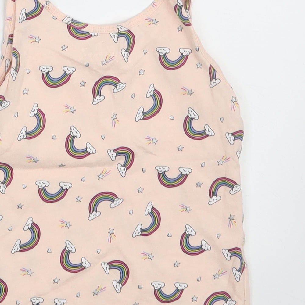Primark Girls Pink Geometric Camisole Tank Size 4-5 Years