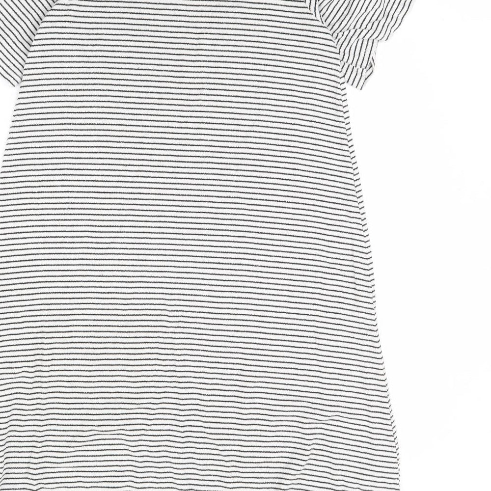 F&F Womens White Striped Mini Size 10