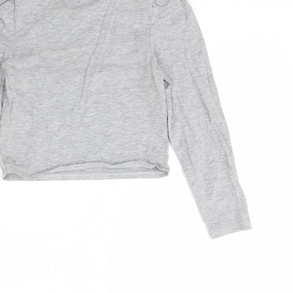 George Girls Grey Basic T-Shirt Size 8 Years