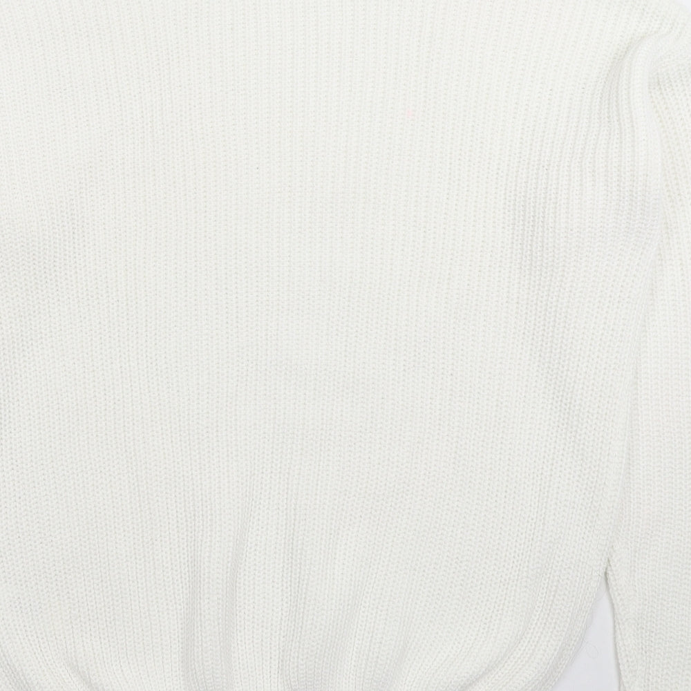 Primark Womens White Knit Pullover Jumper Size 14