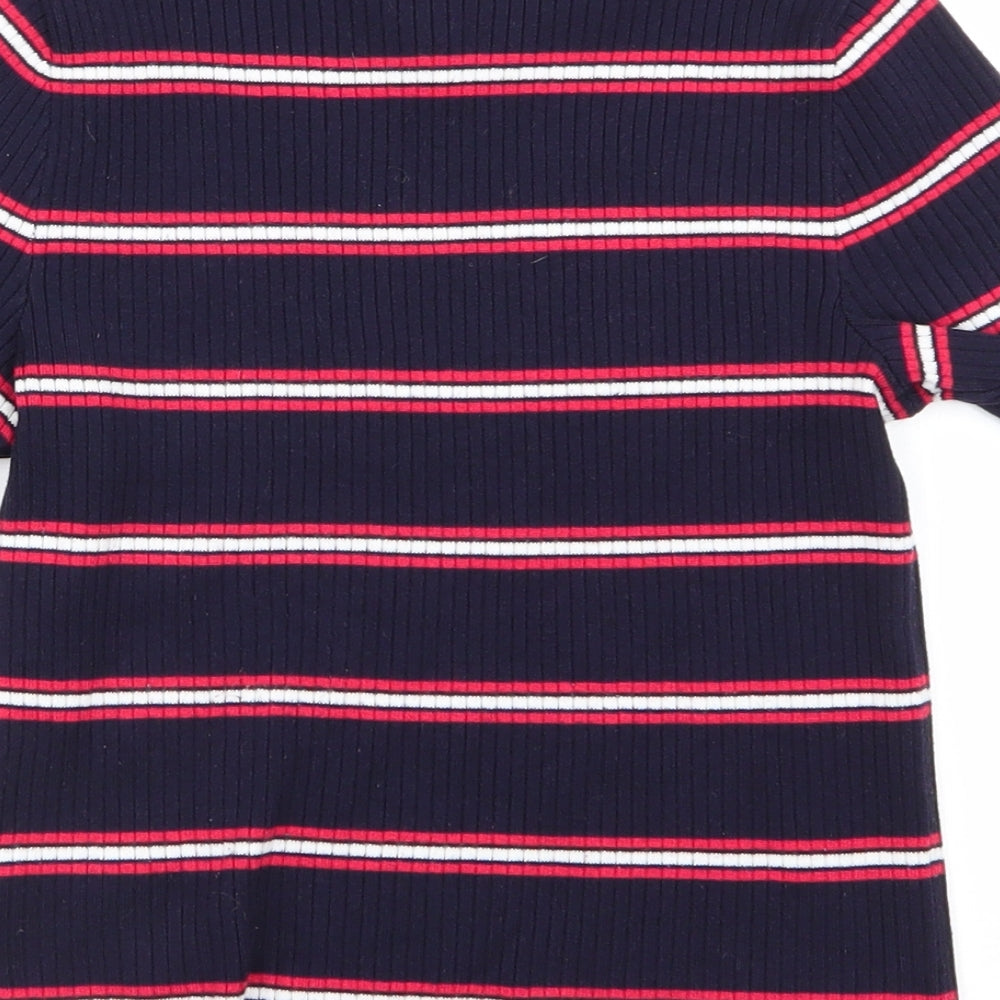 Divided by H&M Womens Multicoloured Striped Basic T-Shirt Size 6