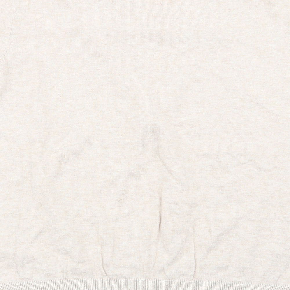 M&S Womens Beige Basic T-Shirt Size 14