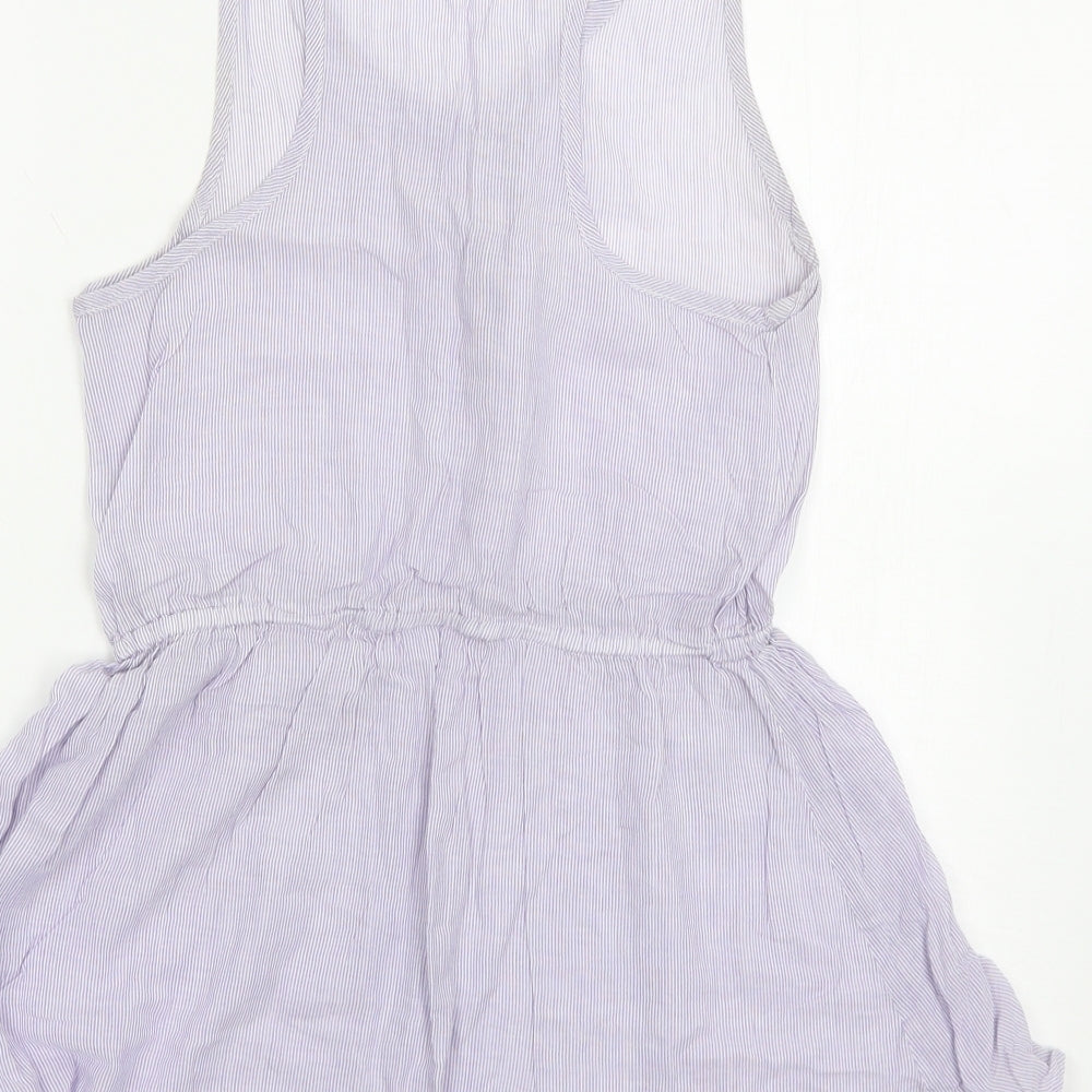 Topshop Womens Blue Striped Mini Size S
