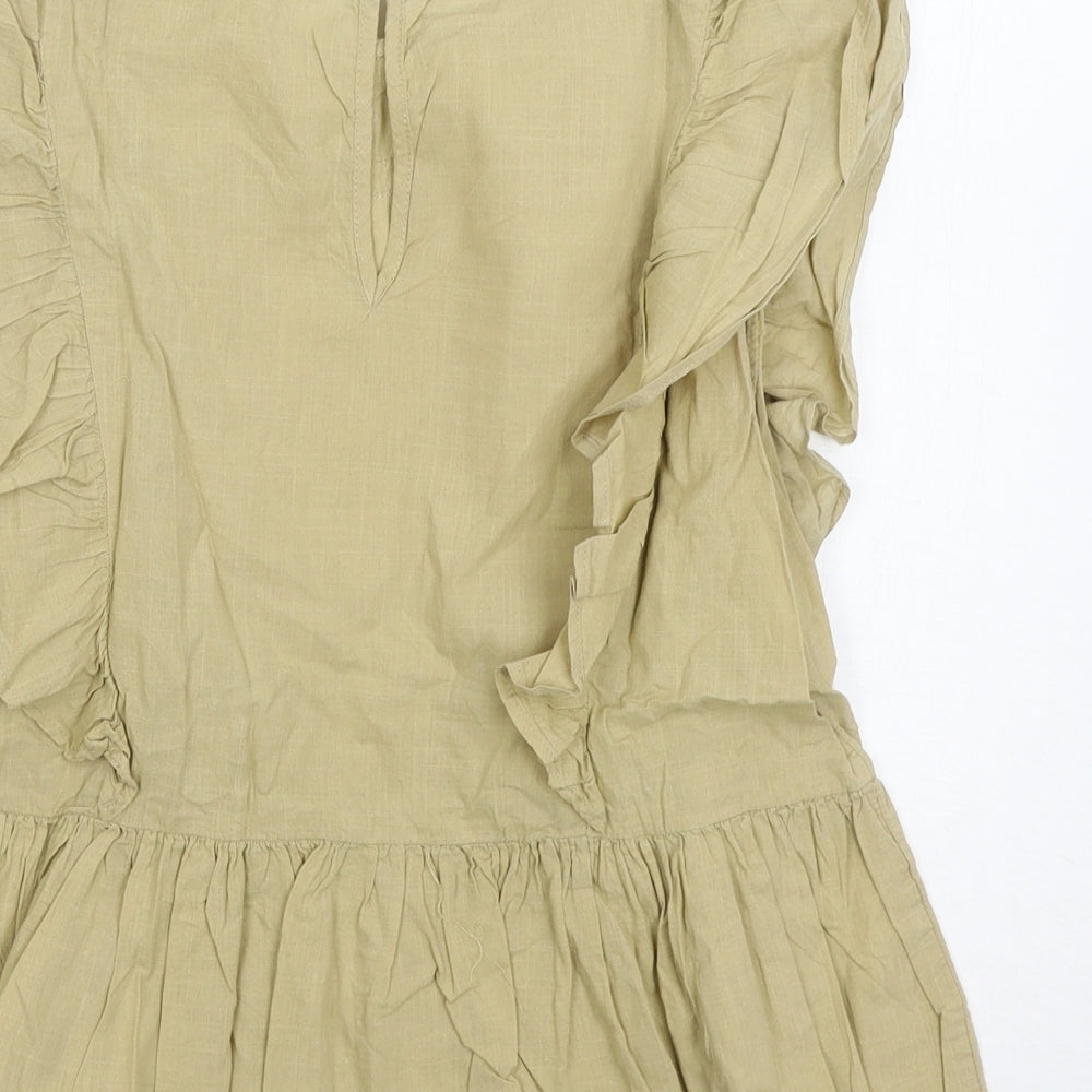 Lost Stock Womens Brown Basic Blouse Size S