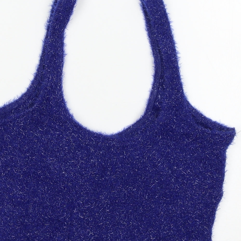 Bershka Womens Blue Basic Tank Size M