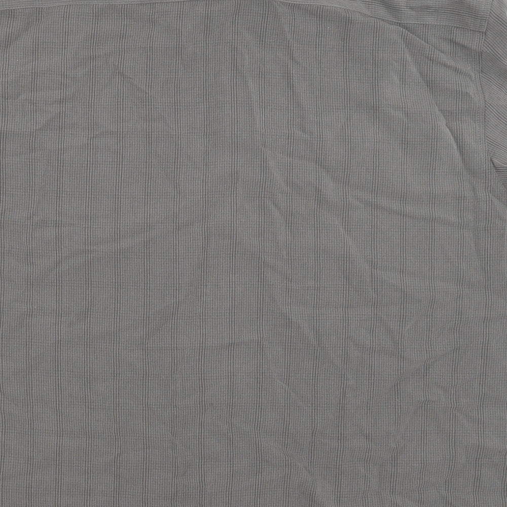 Thomas Nash Mens Grey Check Button-Up Size L