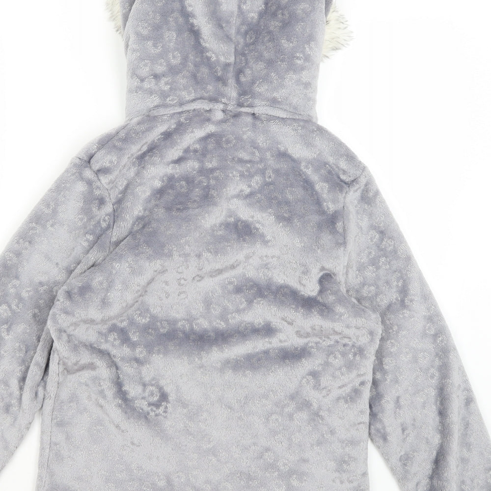 George Womens Silver Animal Print Pullover Hoodie Size 8