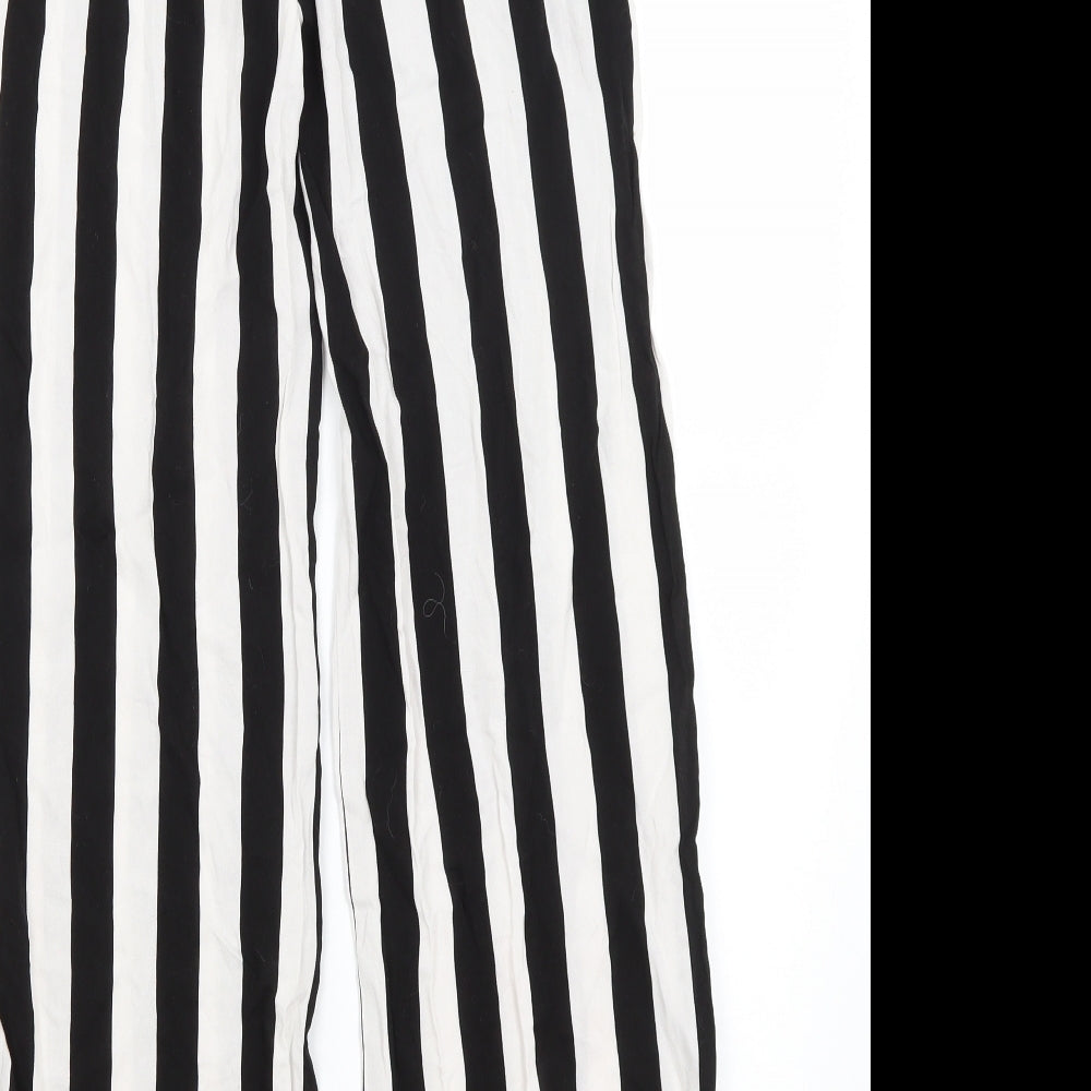 Divided Womens Black Striped Trousers Size 4 L28 in