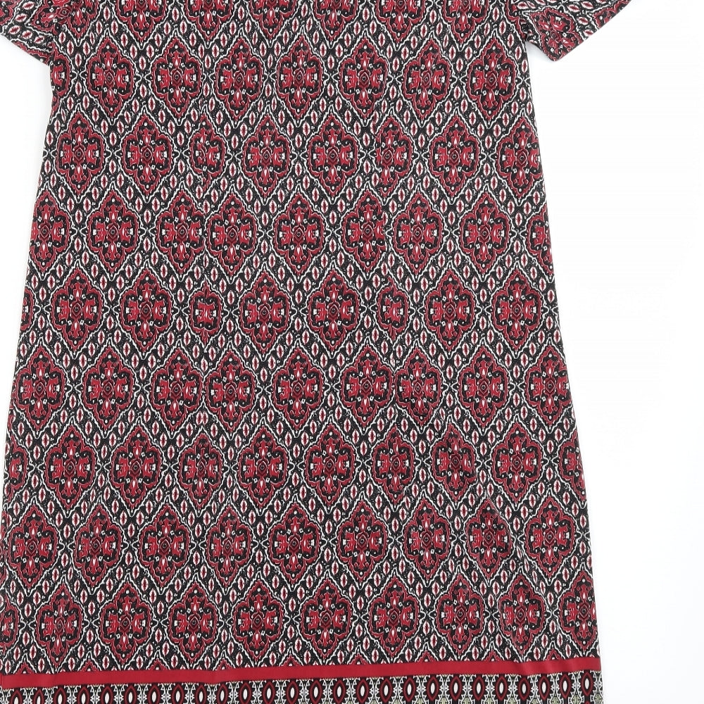 Intuition Womens Black Paisley A-Line Size 12
