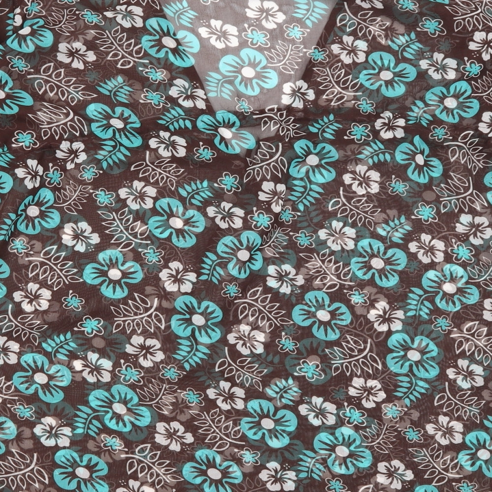Preworn Womens Brown Floral Kaftan Size 14