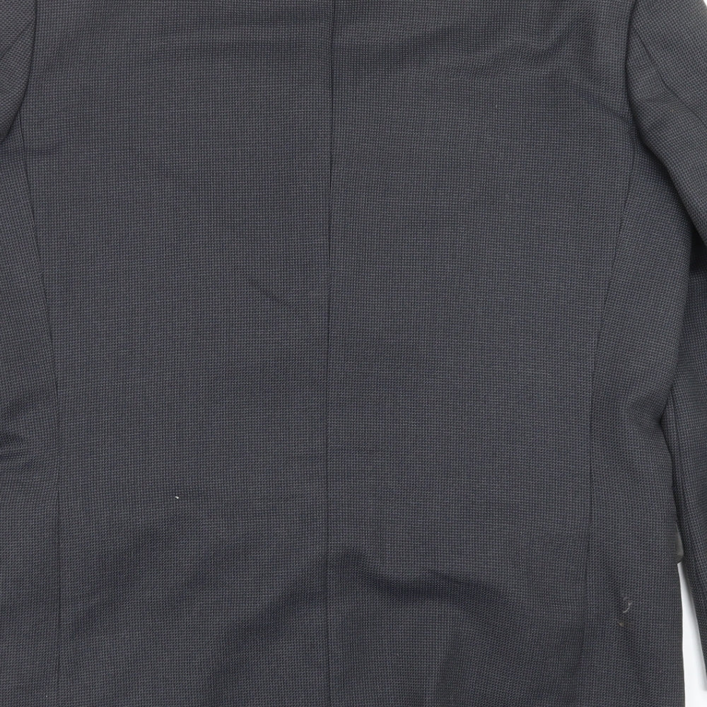 Hugo James Mens Grey Geometric Jacket Suit Jacket Size 40