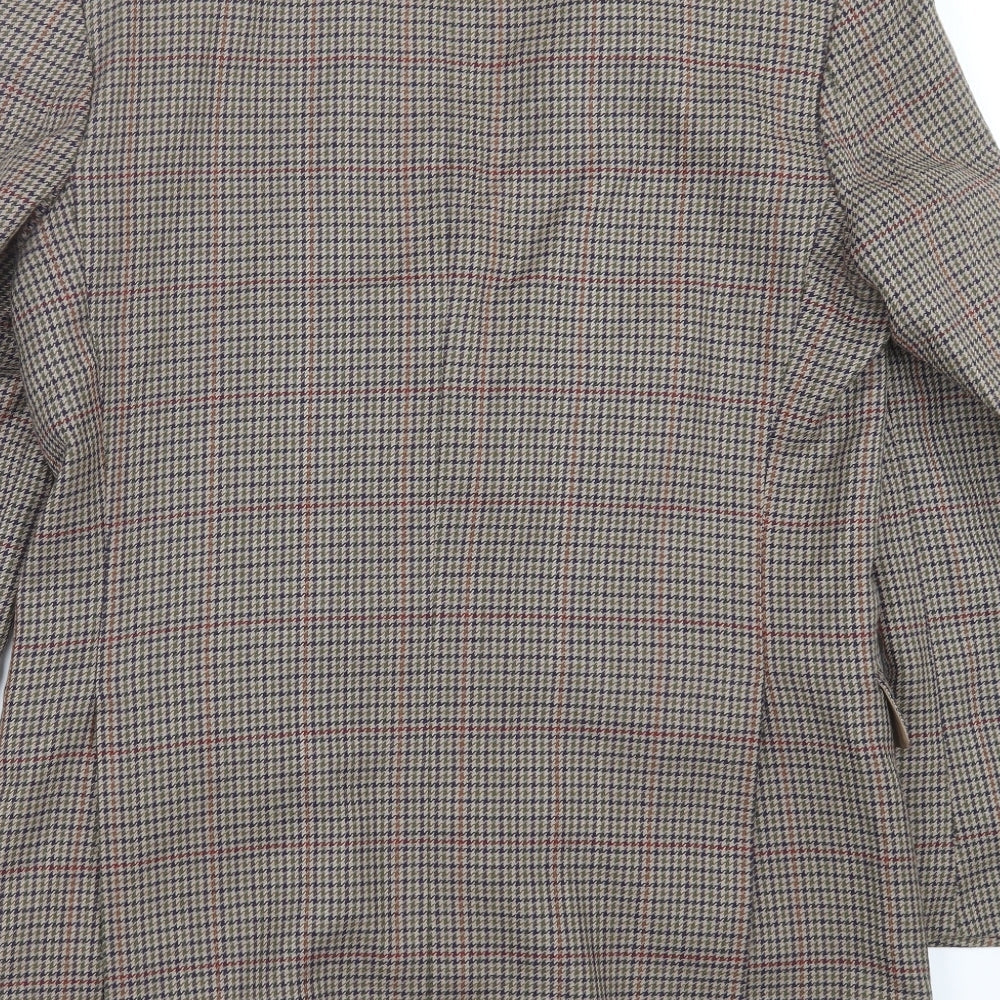 Classics Mens Beige Houndstooth Jacket Suit Jacket Size 38