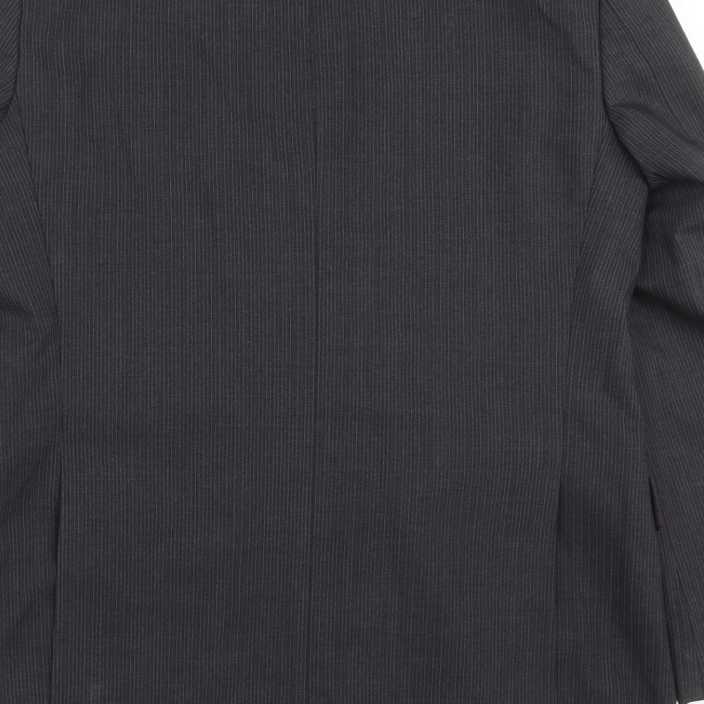 Tom English Mens Grey Striped Jacket Suit Jacket Size 40
