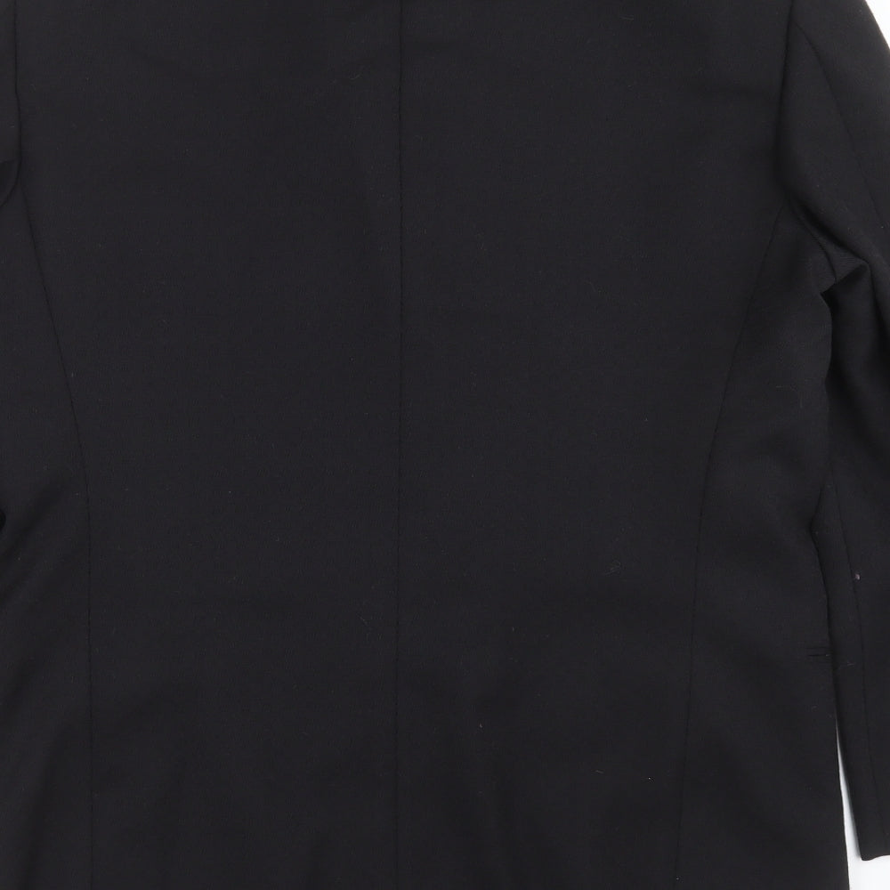 profilo Mens Black Geometric Jacket Suit Jacket Size 40