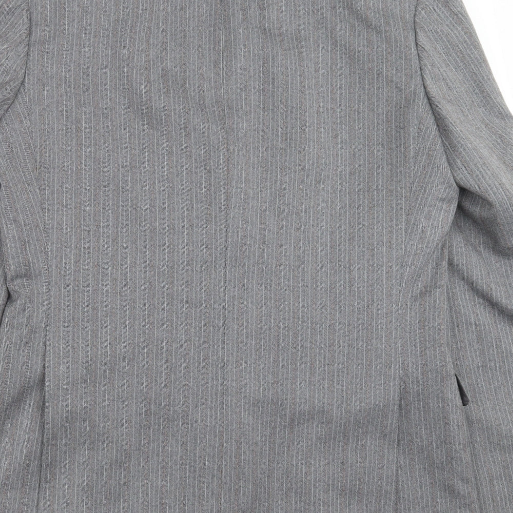 Marks & Spencer Mens Grey Striped Jacket Suit Jacket Size 40
