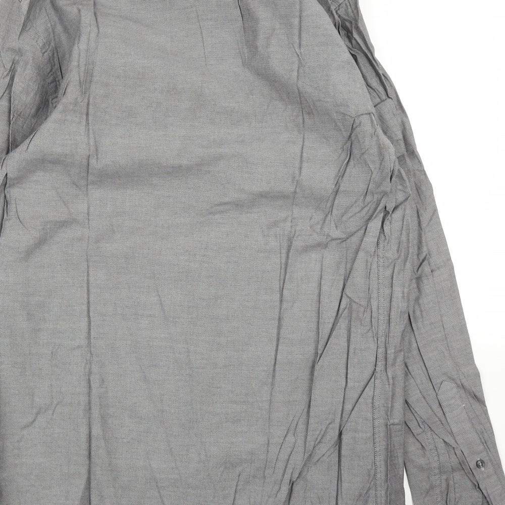 Zara Mens Grey Button-Up Size L
