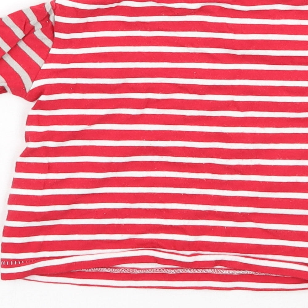 Next Boys Red Striped Basic T-Shirt Size 0-3 Months