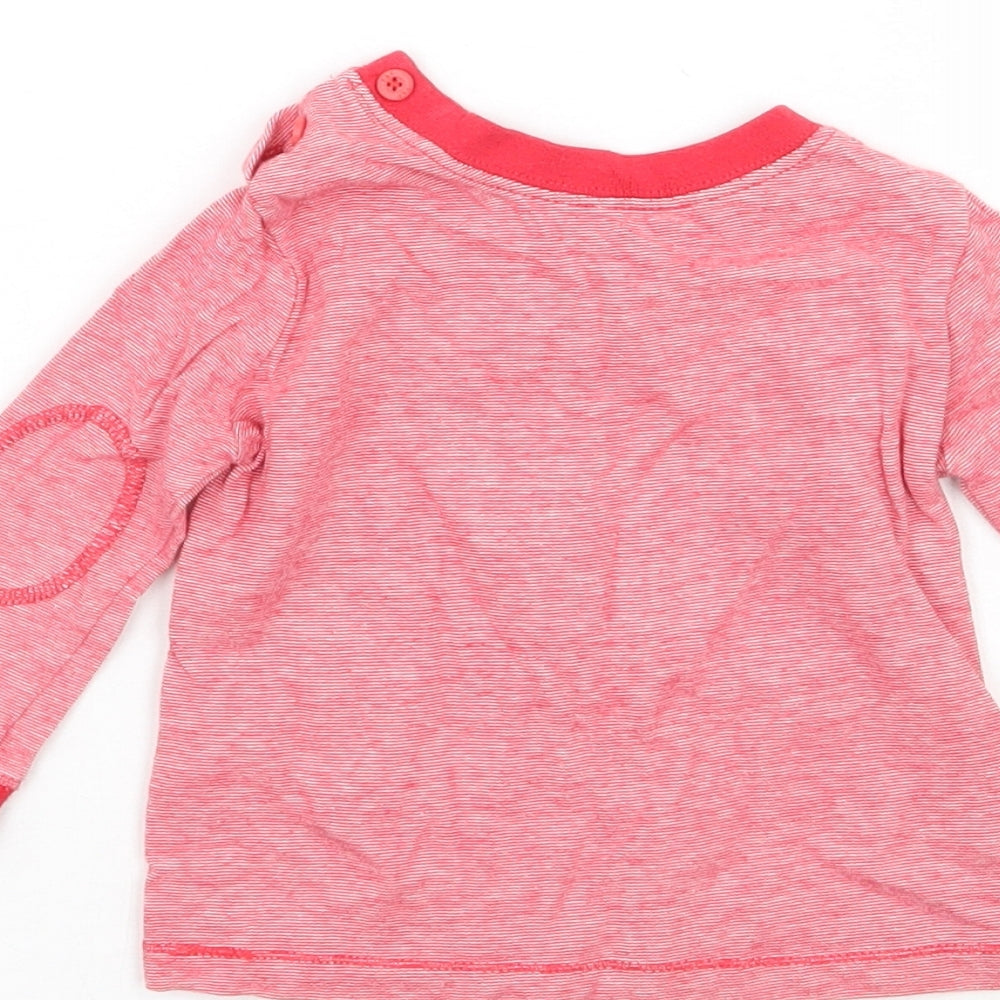 F&F Boys Red Striped Basic T-Shirt Size 3-6 Months