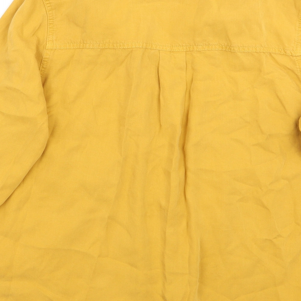 kM&co Womens Yellow Basic Button-Up Size 14
