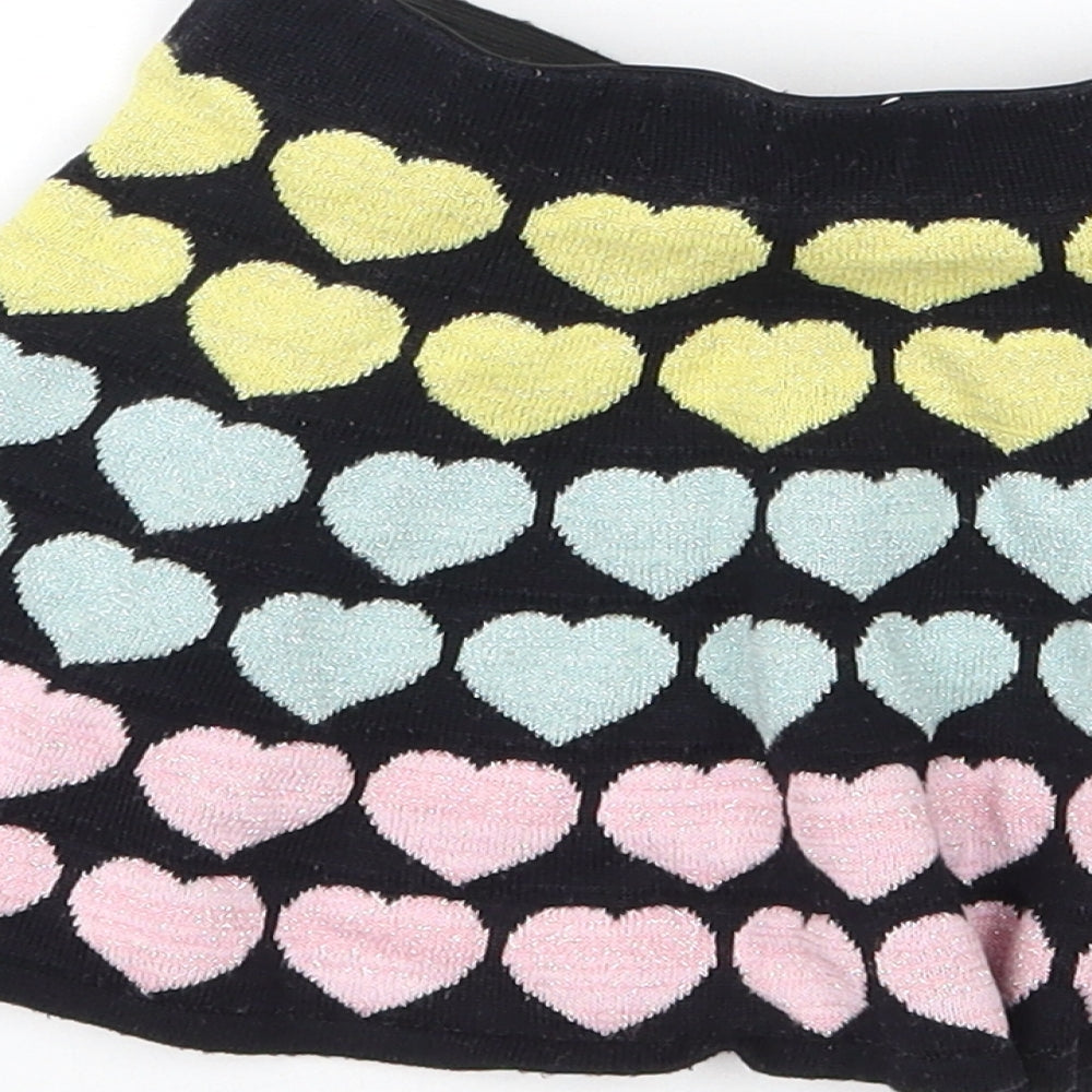 H&M Girls Black Geometric A-Line Skirt Size 18 Months