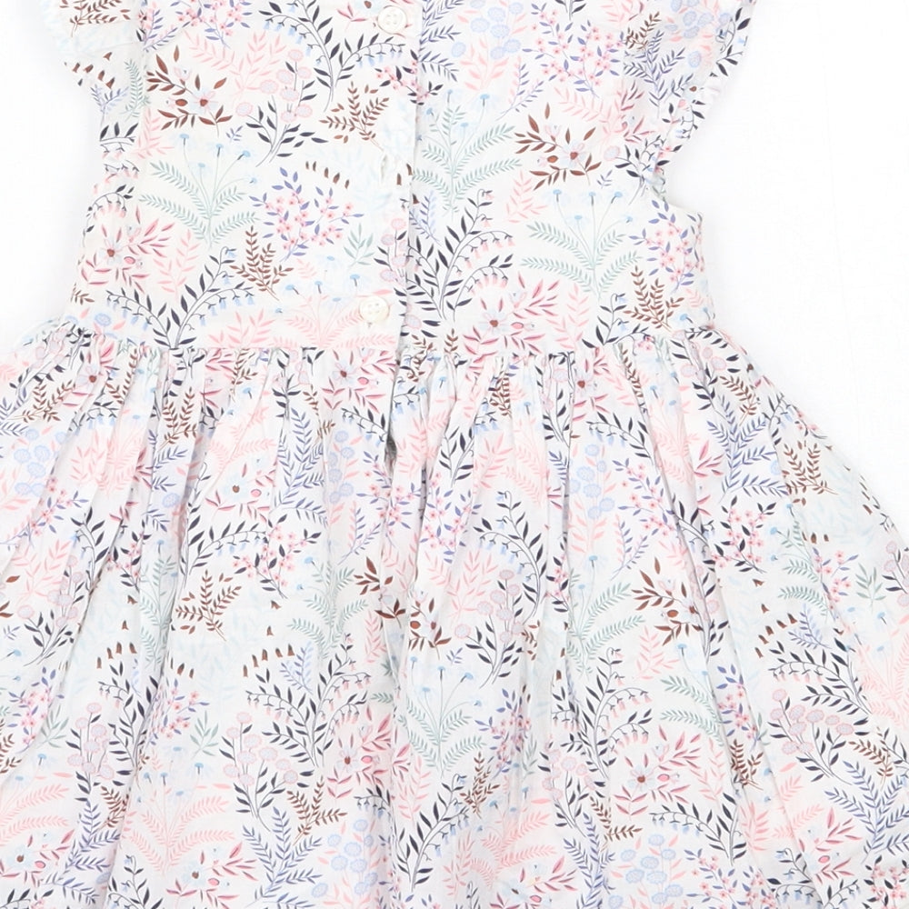 NEXT Girls White Floral Basic Blouse Size 3-4 Years