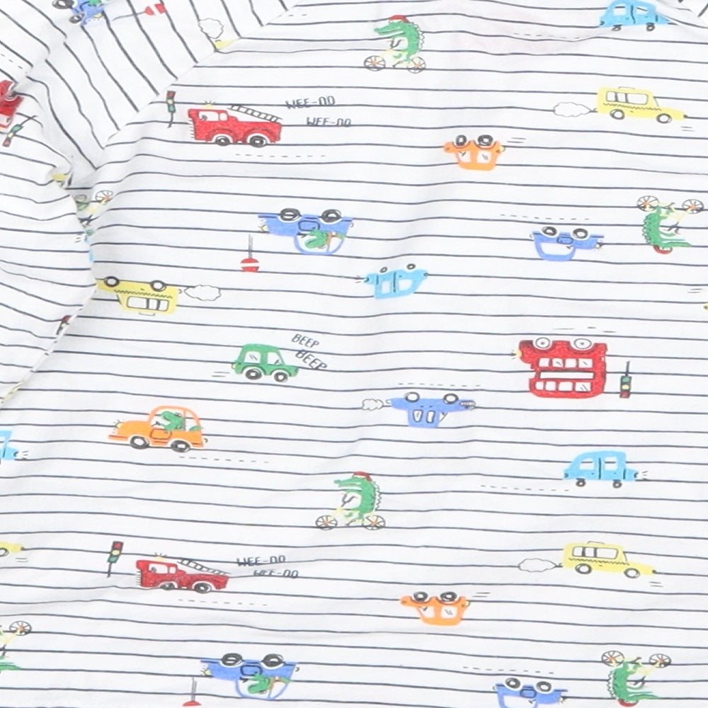 Matalan Boys White Striped Basic T-Shirt Size 4-5 Years