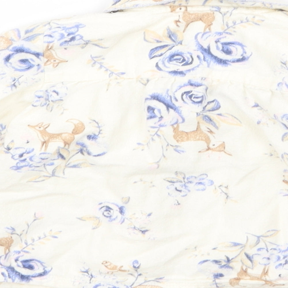 Nutmeg Girls White Floral Basic Button-Up Size 12 Months