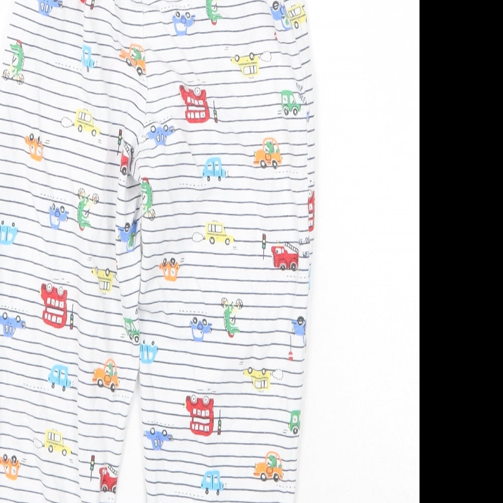 Matalan Girls White Striped Pyjama Pants Size 4-5 Years