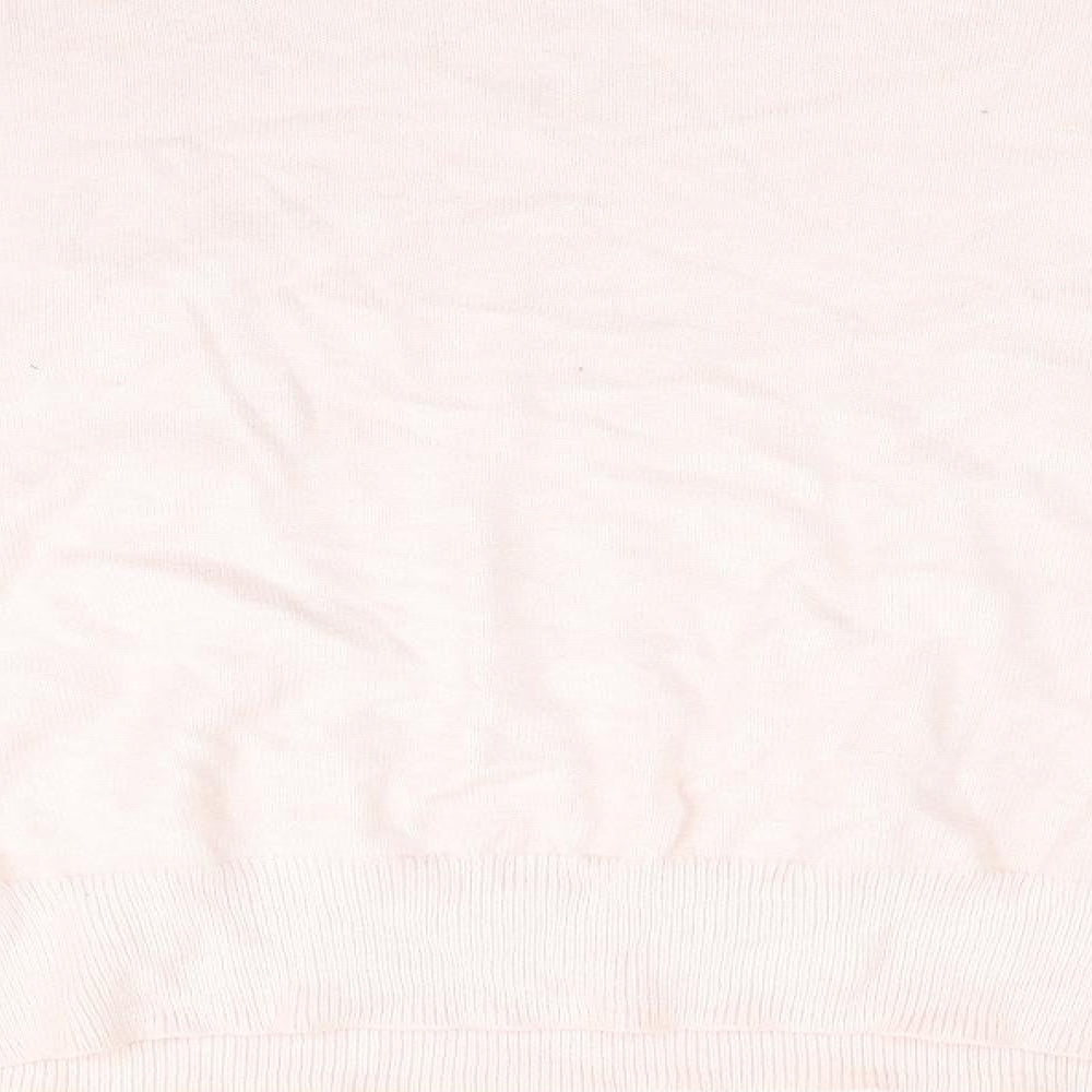 Florence and Fred Womens Pink Geometric Pullover Jumper Size 10 - Frilled Front Detail