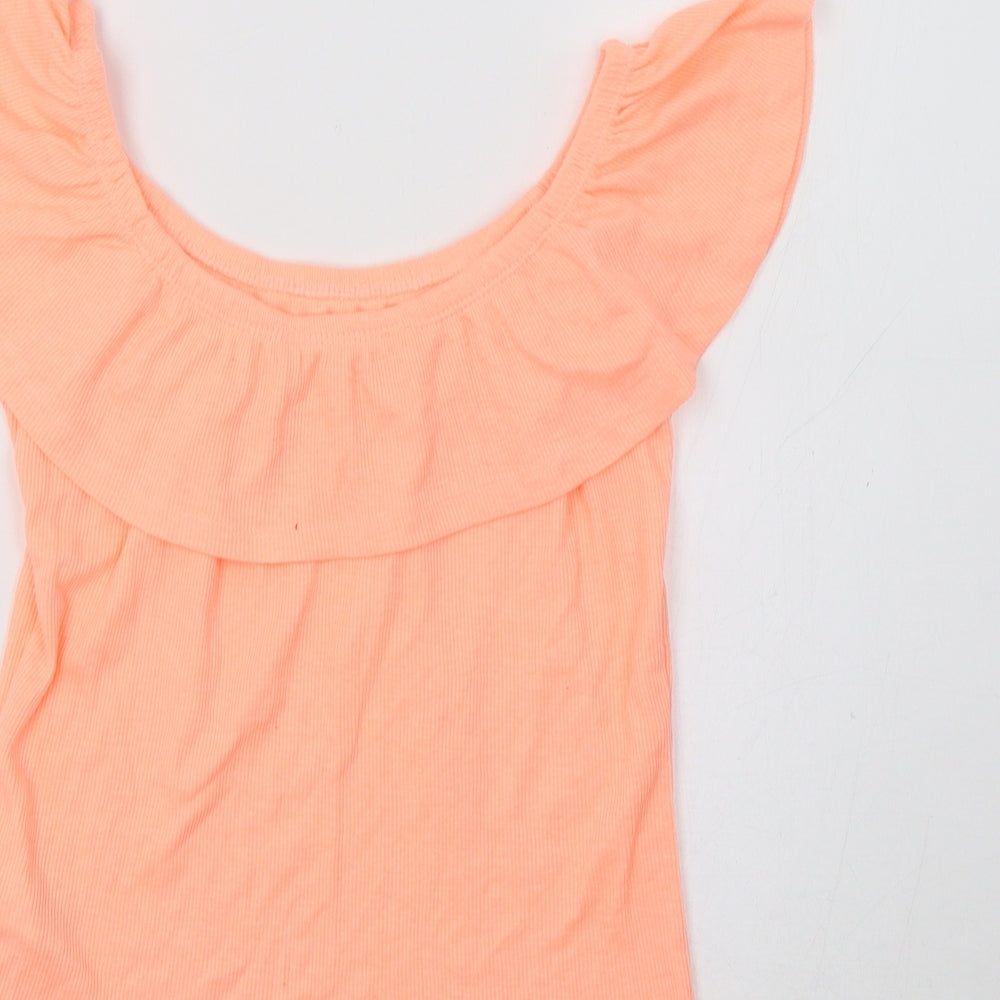Miss E-Vie Girls Orange Basic Blouse Size 13-14 Years