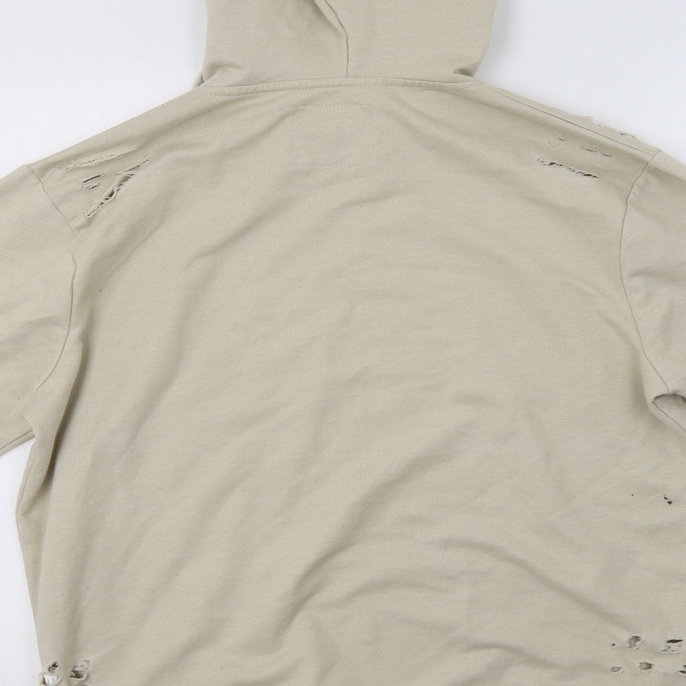 Boohoo Man Mens Beige Pullover Hoodie Size S