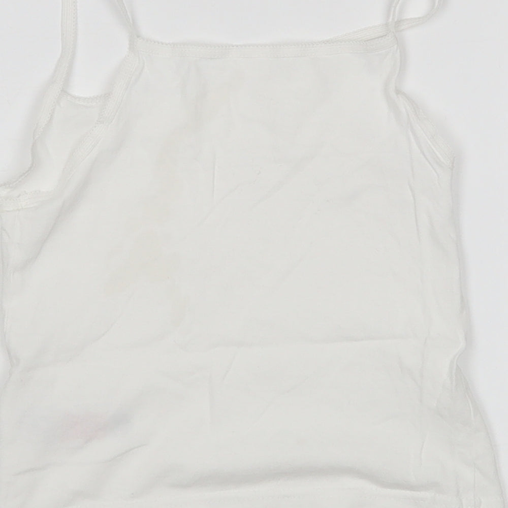 Primark Girls White Basic Tank Size 4-5 Years