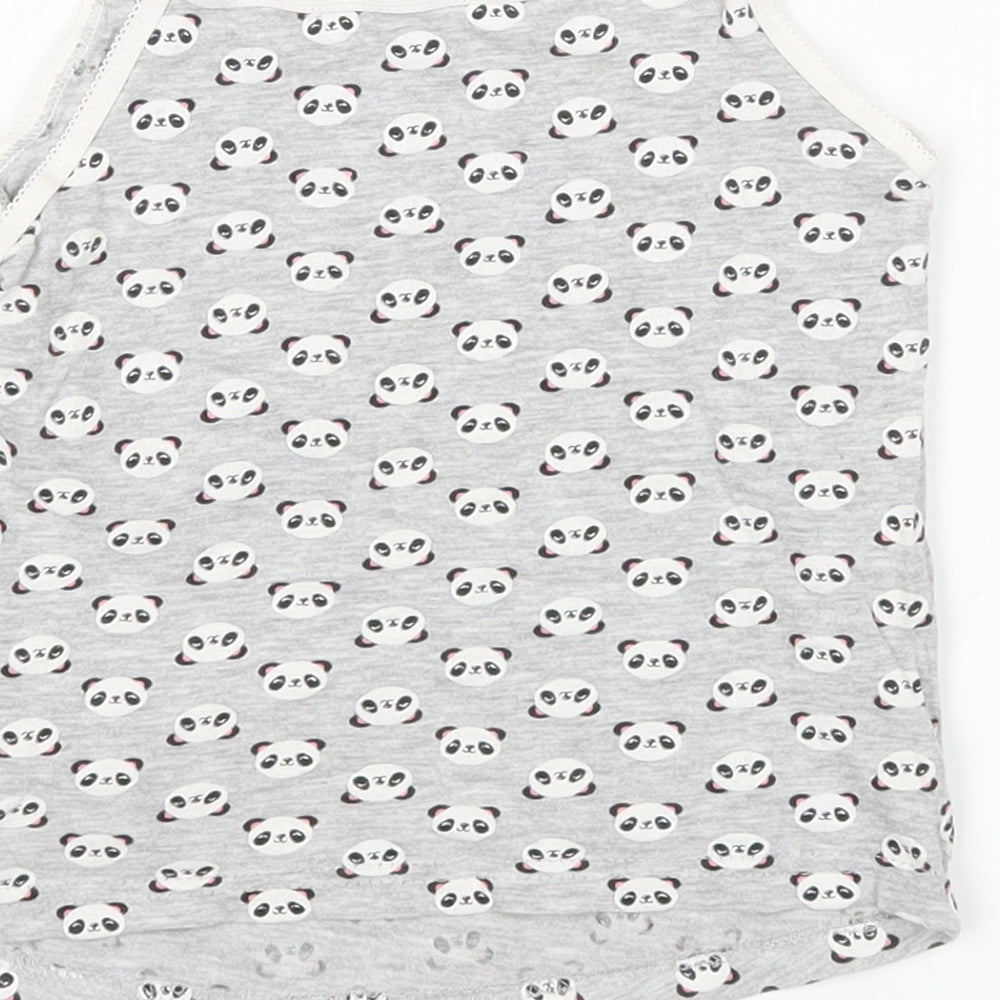 Primark Girls Multicoloured Animal Print Basic Tank Size 4-5 Years - Panda