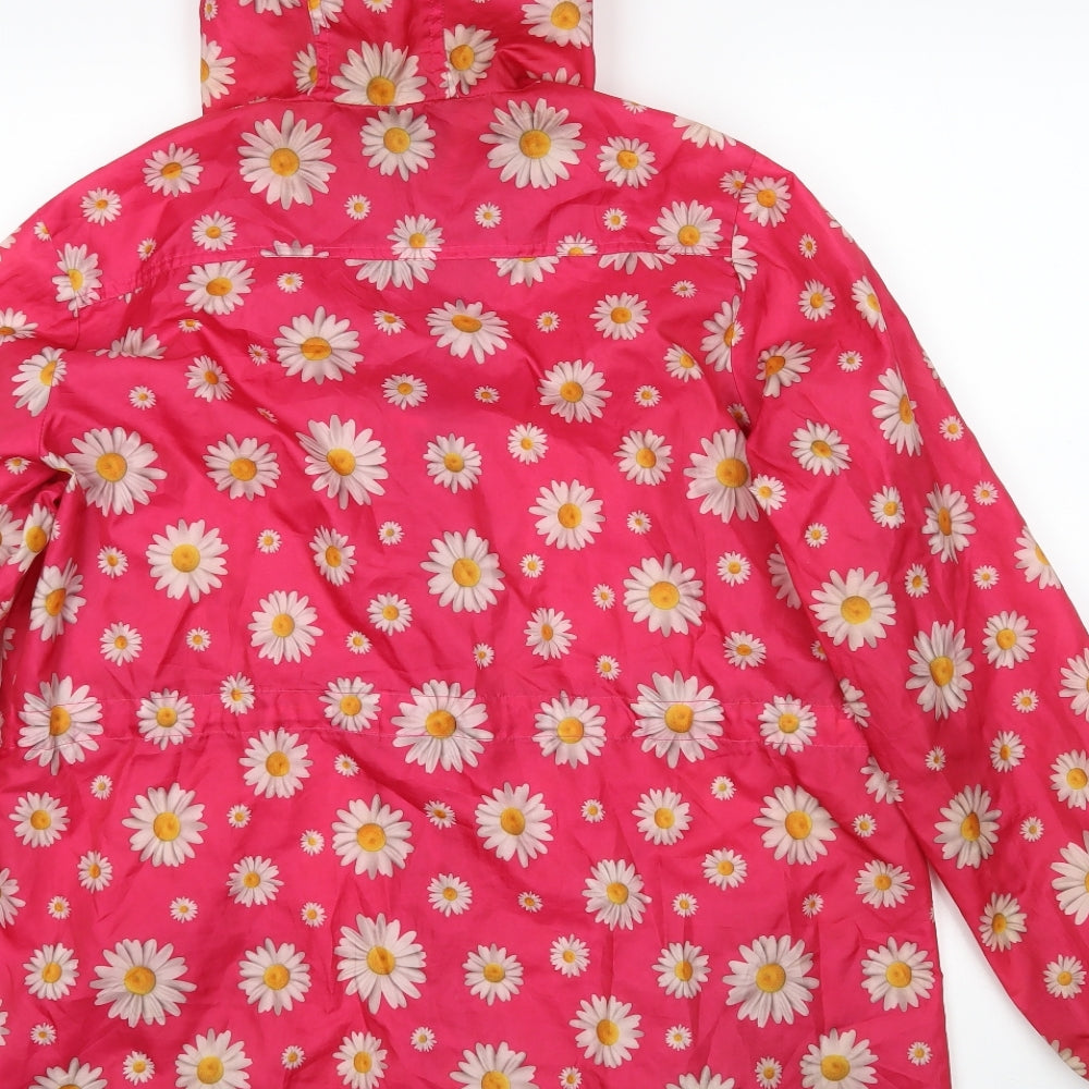 harvey & Jones Womens Pink Floral Rain Coat Coat Size 12