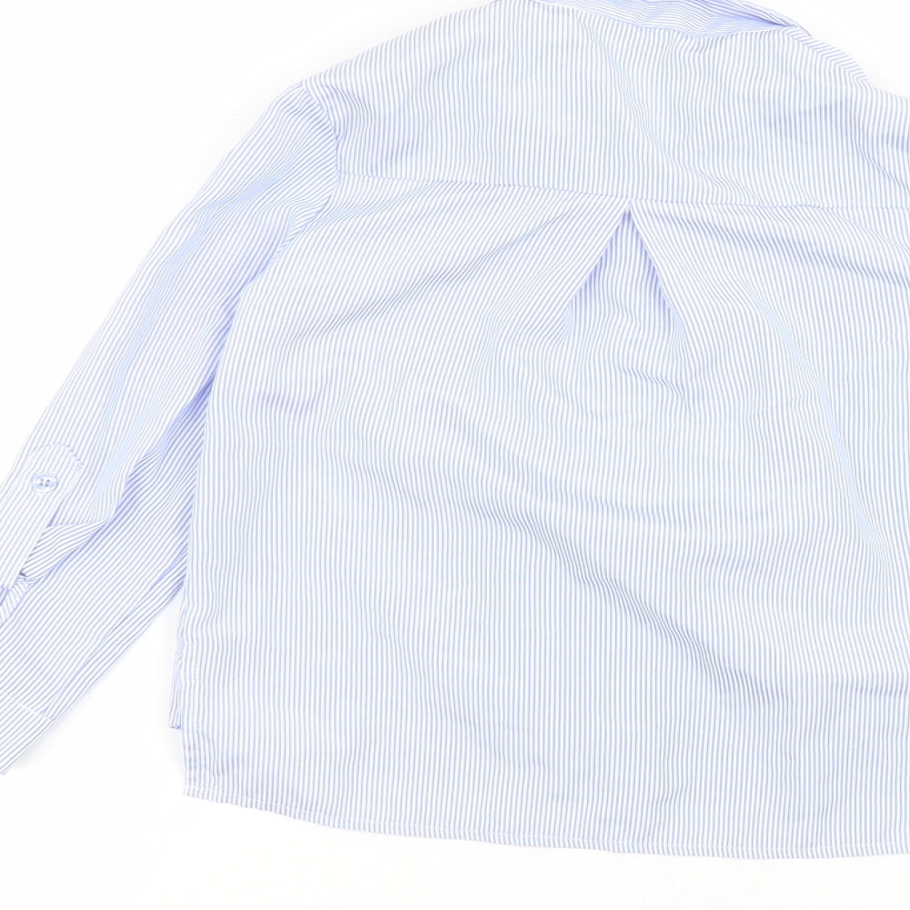 Nutmeg Boys Blue Striped Basic Button-Up Size 5-6 Years