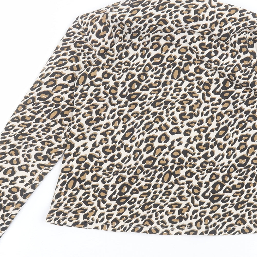 George Boys White Animal Print Basic T-Shirt Size 7-8 Years