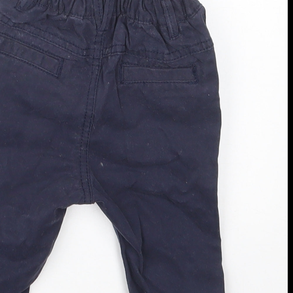 Next Boys Blue Cargo Trousers Size 3-6 Months