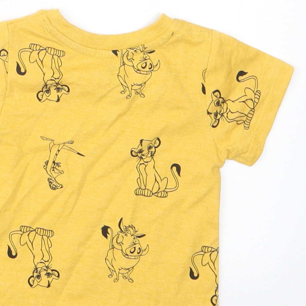 Primark Boys Yellow Geometric Basic T-Shirt Size 9-12 Months - The Lion King