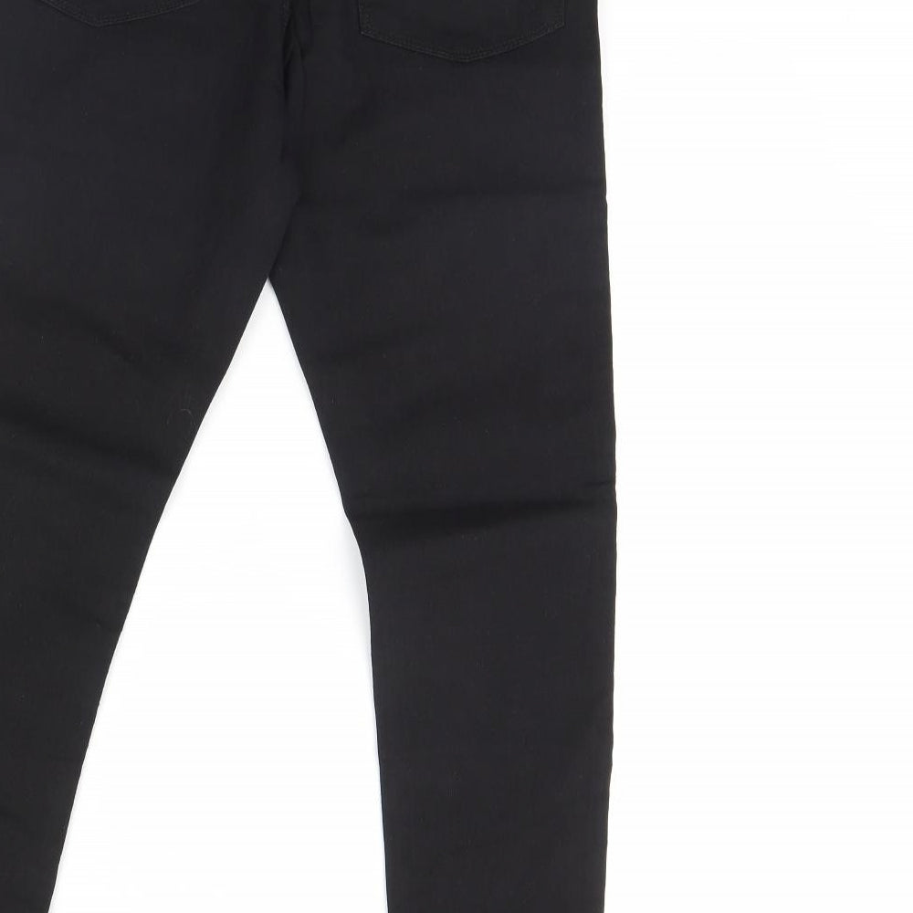 Preworn Womens Black Denim Skinny Jeans Size 12 L29 in