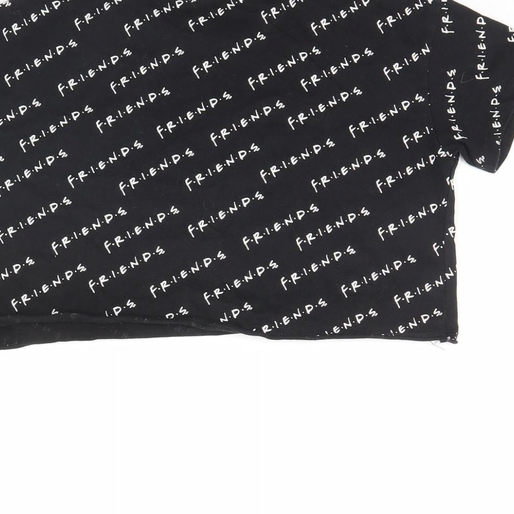 George Girls Black Spotted Cropped T-Shirt Size 8 Years - FRIENDS