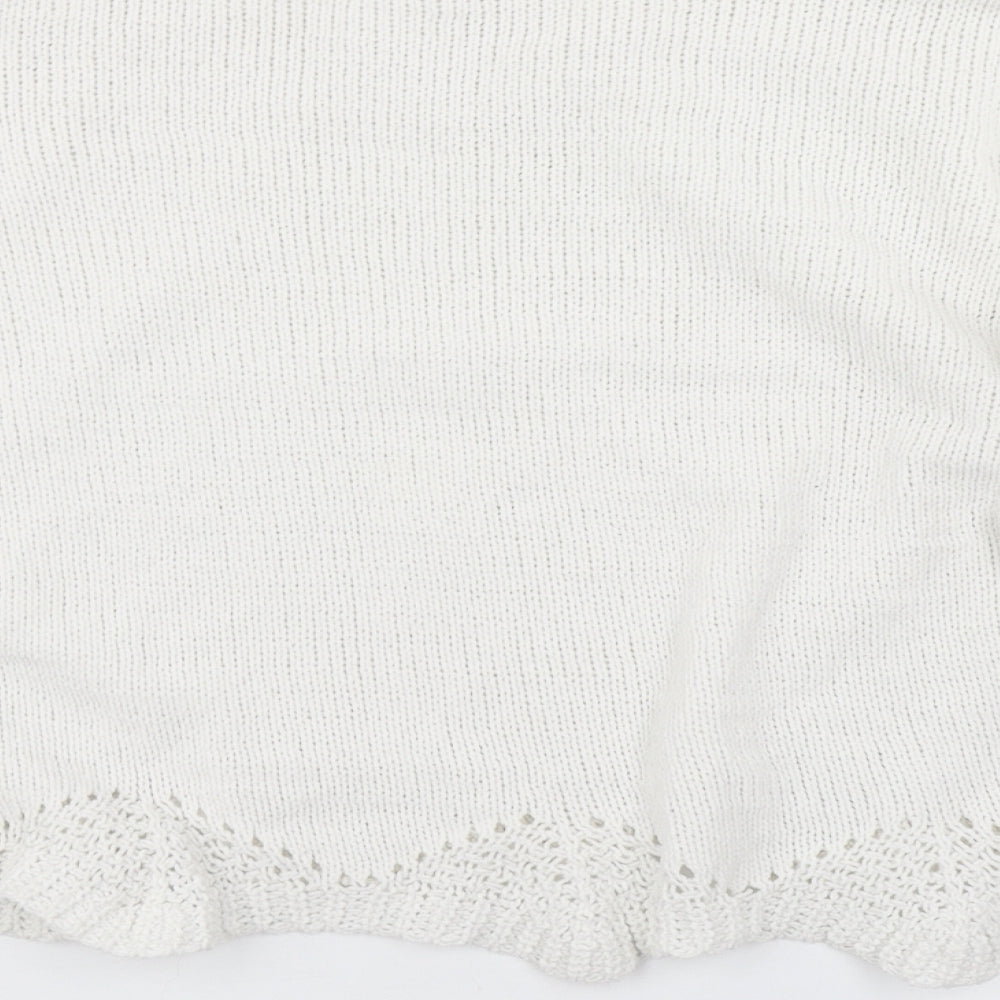 Primark Womens White Knit Pullover Jumper Size L