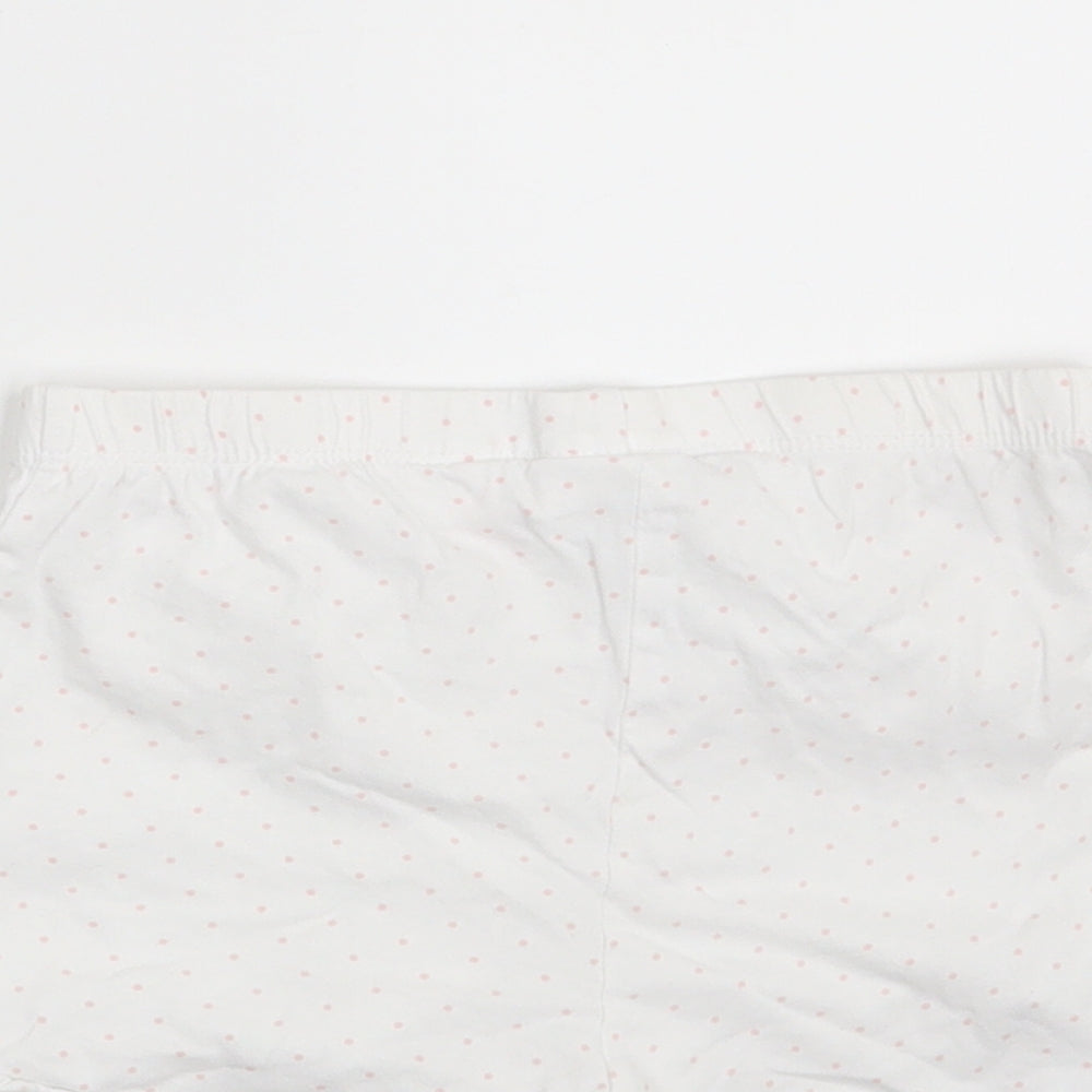 H&M Girls White Polka Dot Sweat Shorts Size 4-5 Years